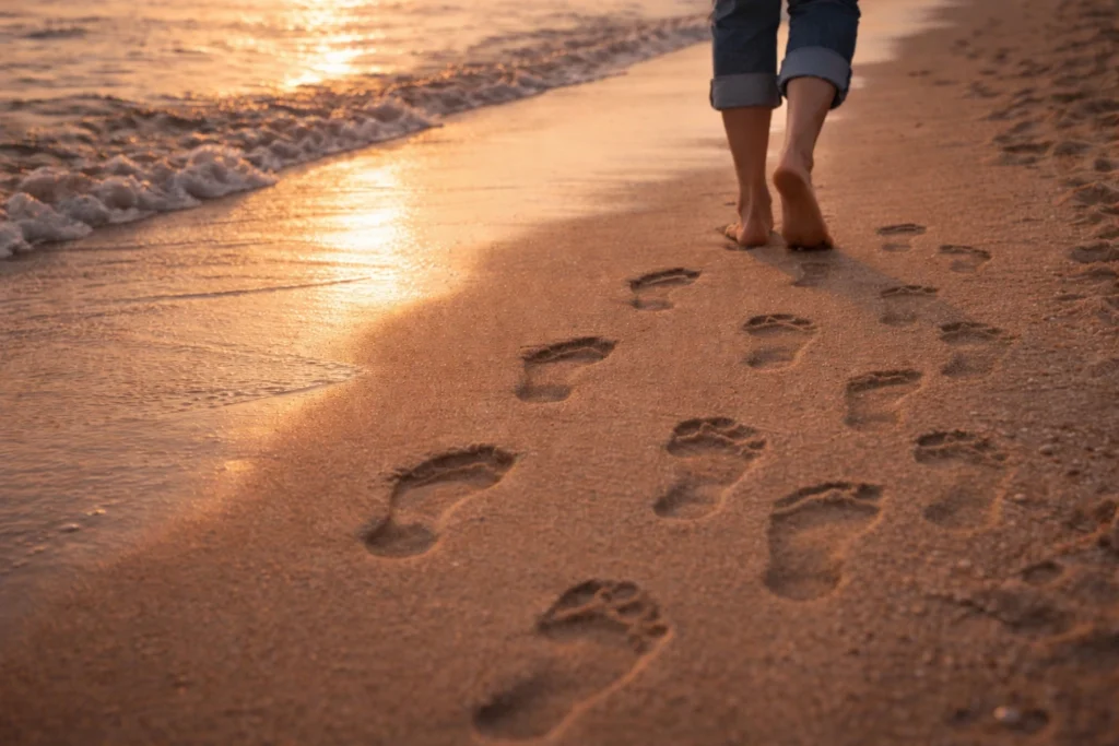 Les pas semblent continuer, mais quelque chose reste figé. Le deuil non fait donne l’impression de vivre, sans réellement avancer.