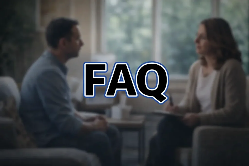FAQ sur la thérapie psychocorporelle avec image d’un accompagnement thérapeutique en cabinet