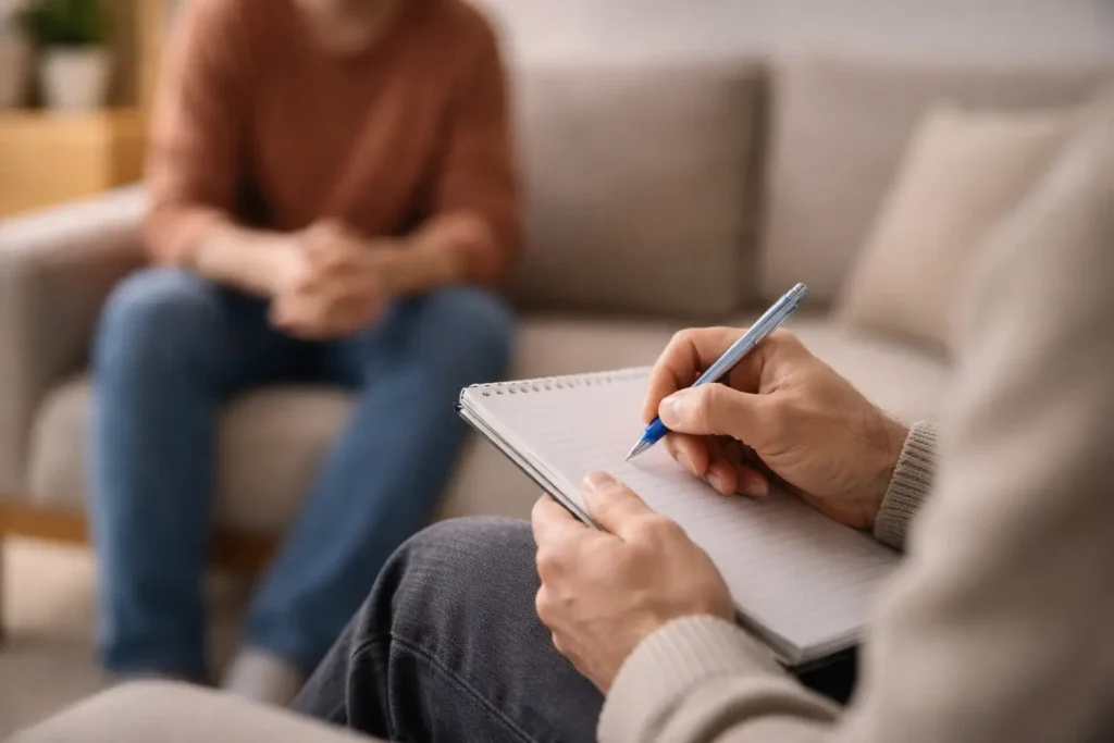 Séance de thérapie EMDR à Anse avec un thérapeute spécialisé en traumatismes et gestion des émotions.